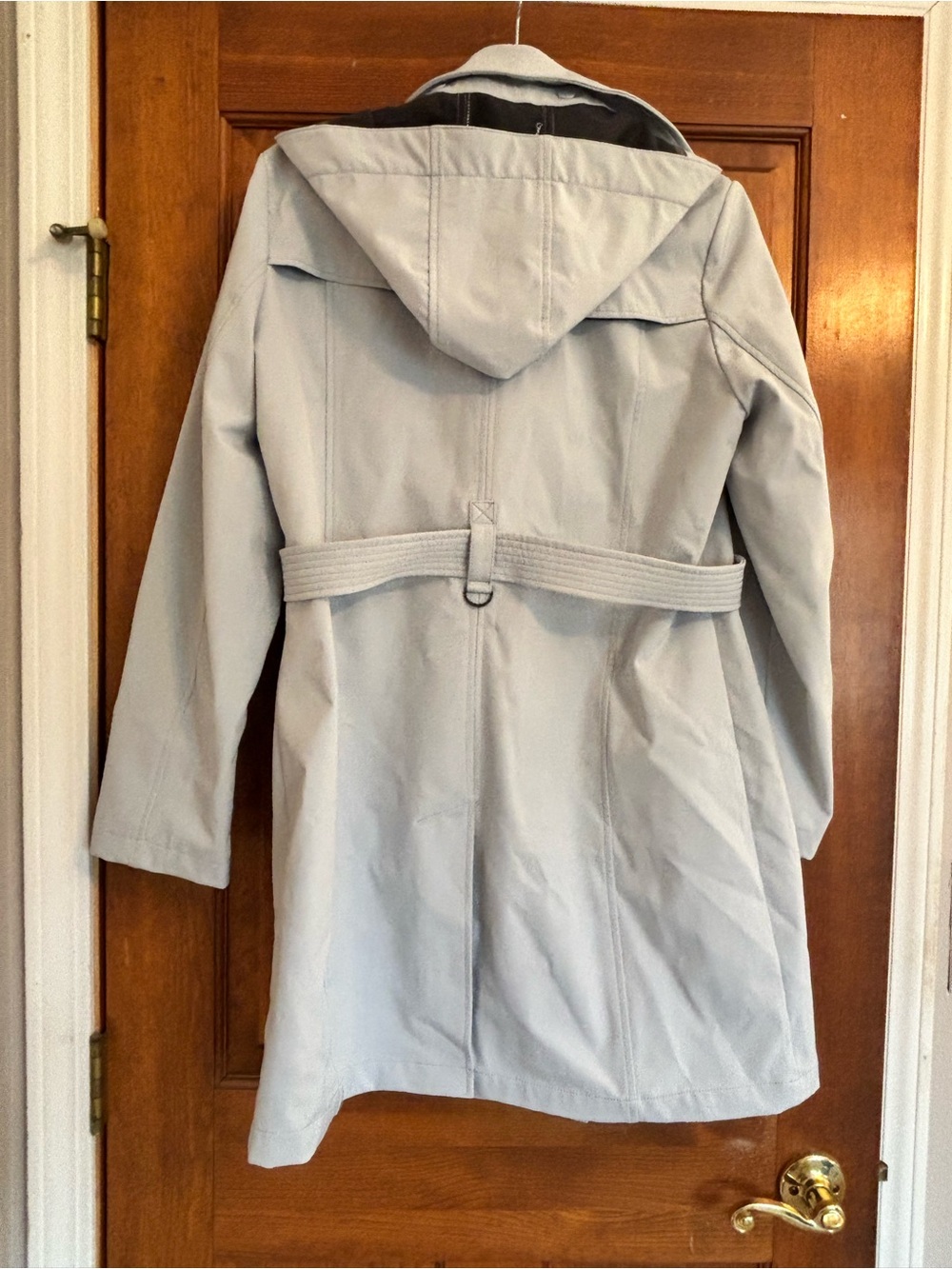 Calvin Klein light blue Trench Coat with Belt Medium - Picture 5 of 7